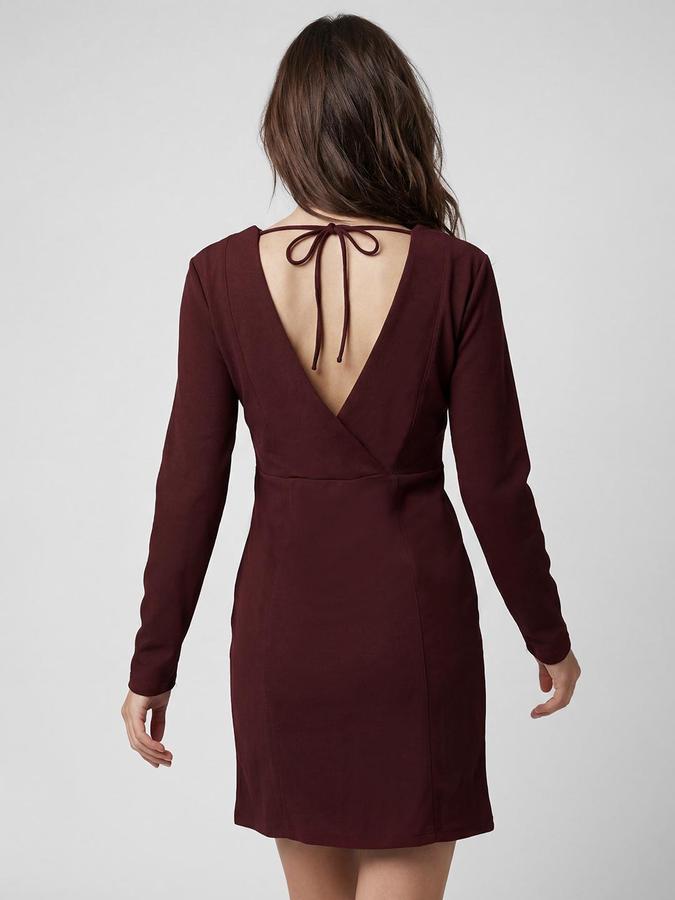 R&B Red Polyester Solid Women Dresses