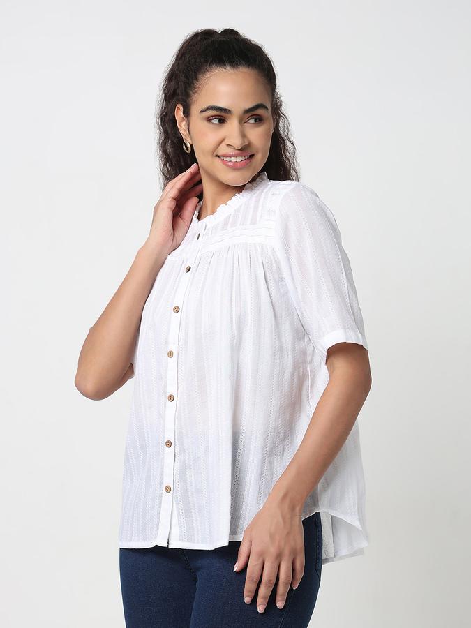 Women's regular fit solid tunic with pintuck details image number 2