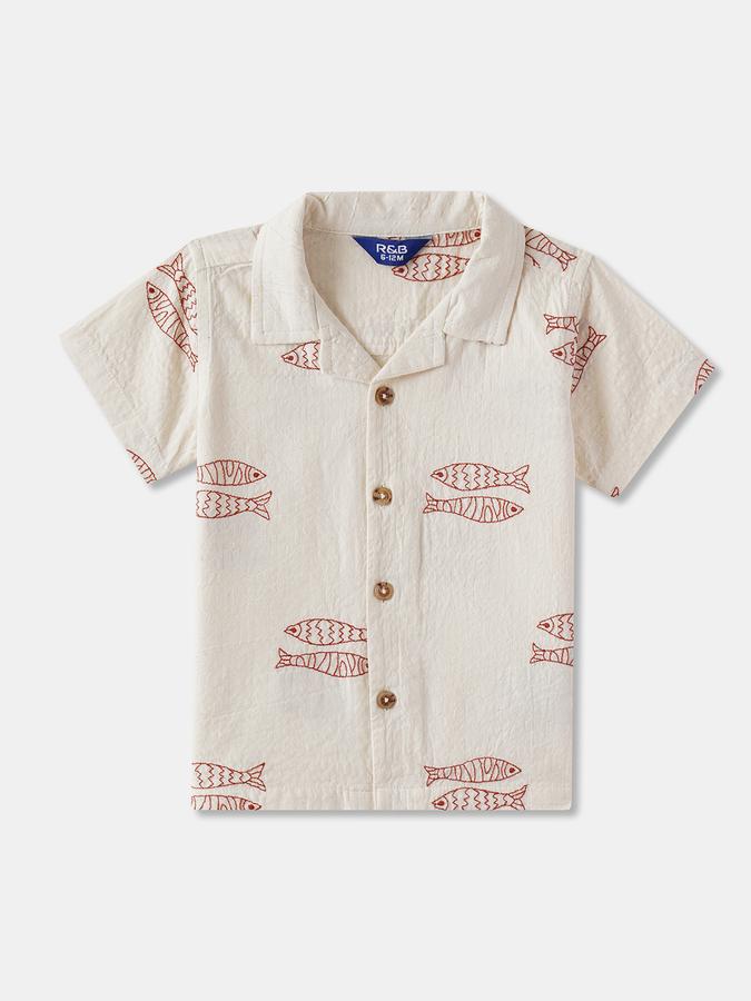 Boys Graphic Print Short Sleeve Shirt with Shorts Fashion Set