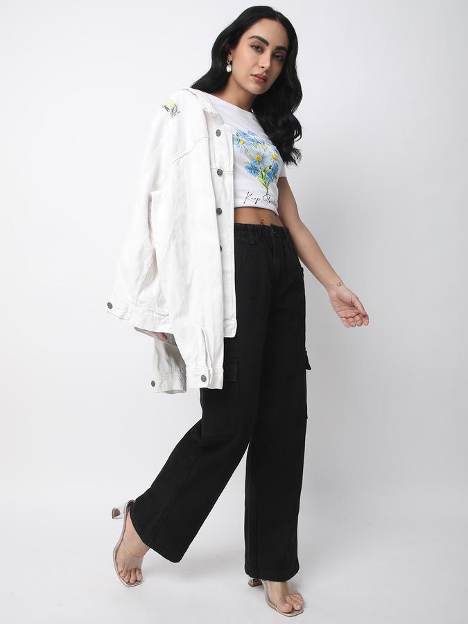 Women Cotton Slim Fit Round Neck Graphic T-shirt