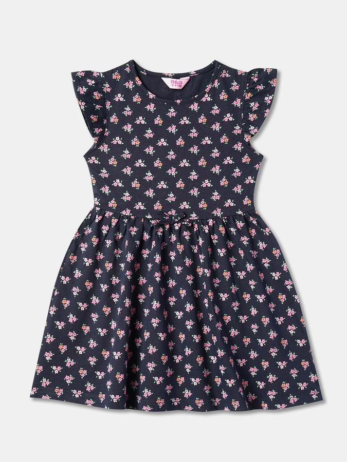 Girls Floral Printed A-Line Dress