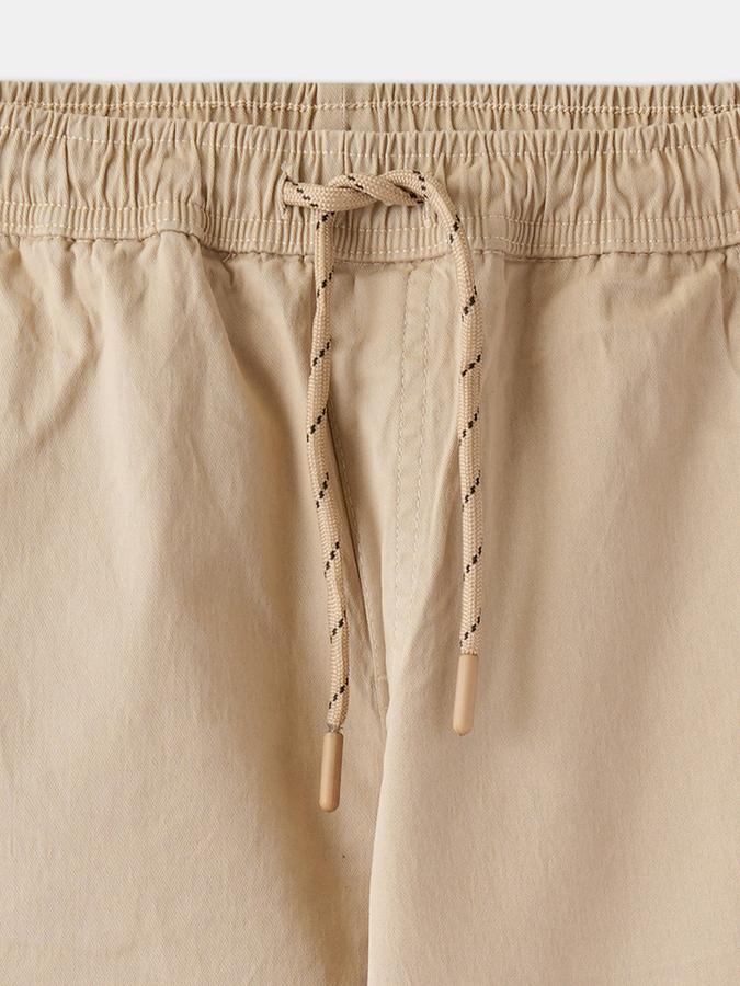 Boys Relaxed Fit Solid Drawstring Waist Trouser