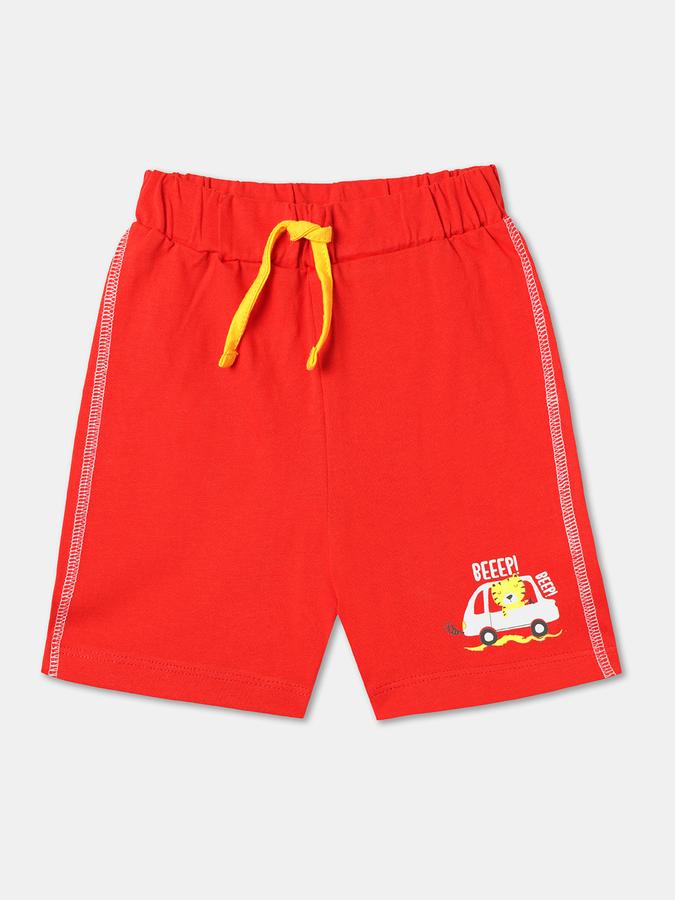R&B Boys' Red Printed Shorts