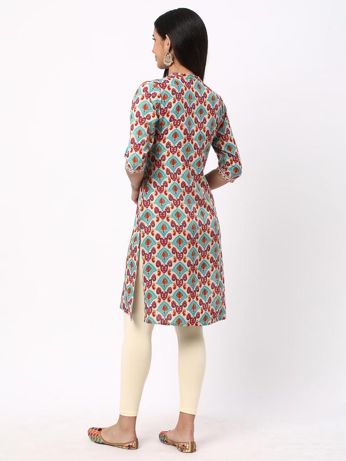 Women Printed Straight Kurta image number 2