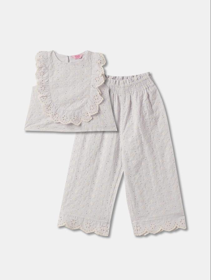 R&B Violet Embroidered Girls Clothing Set