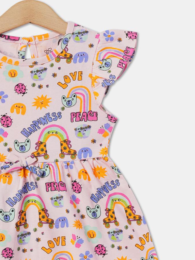 R&B Girl's All Over Printed Knit Dress image number 2