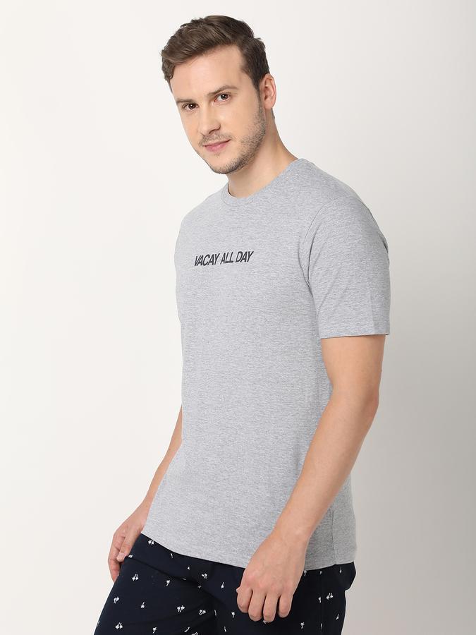 Men Cotton Regular Fit Crew Neck Typographic T-shirt