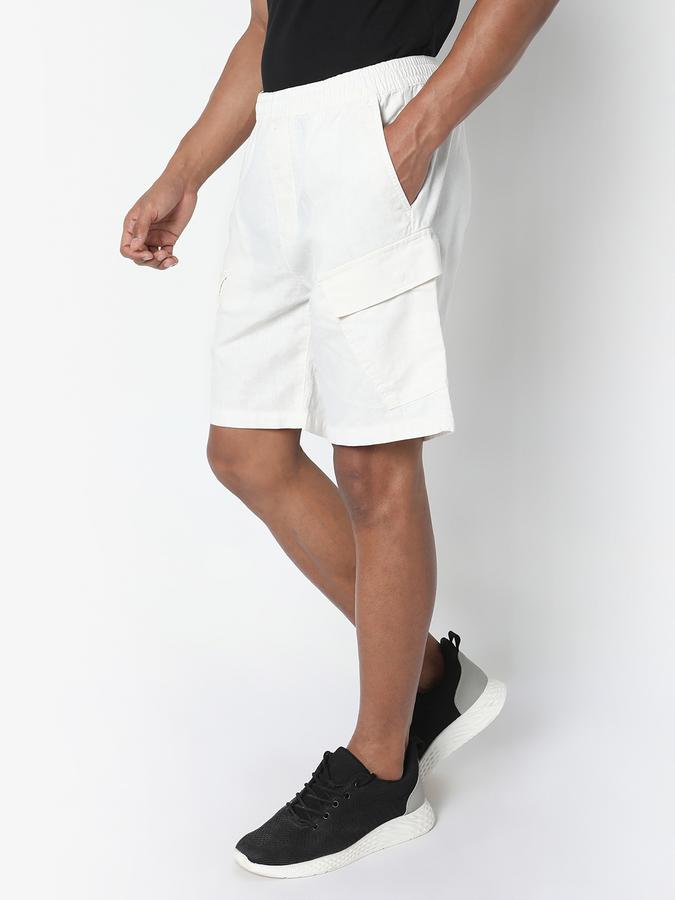 Boys Linen Regular Fit Elastic Waist Clean Hem Shorts