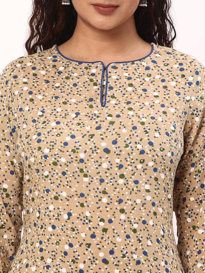 Women Micro Print Straight Kurta image number 3