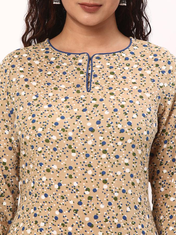 R&B Women's Printed Regular Straight Kurta 3-Q Sleeves image number 3