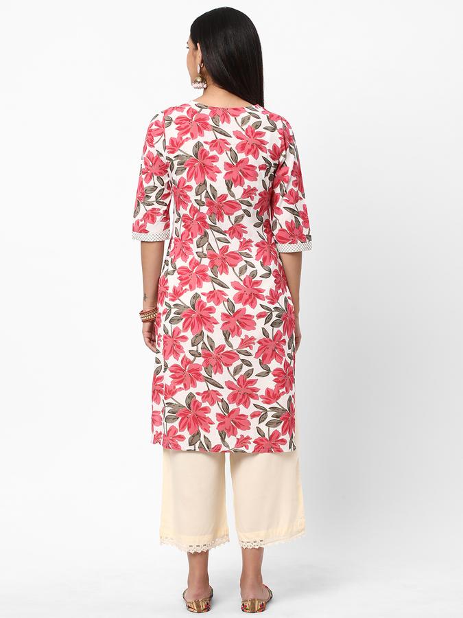 Women Floral Print Straight Kurta image number 2