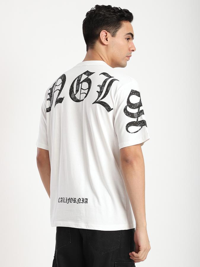 Men Cotton Relaxed Fit Crew Neck Graphic T-shirt