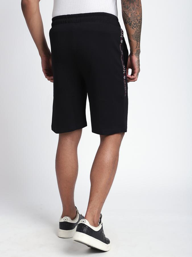 Men Cotton Relaxed Fit Drawstring Solid Shorts