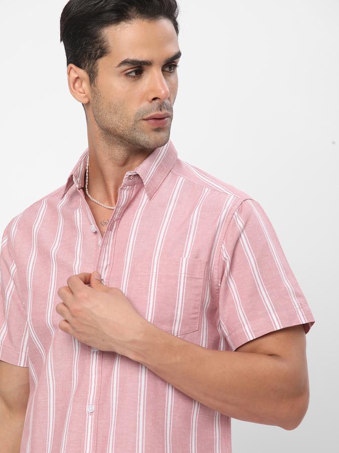 R&B Men's Striped Half Sleeve Shirt