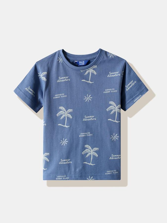 Boys Cotton Graphic T-shirt And Graphic Print Shorts Set