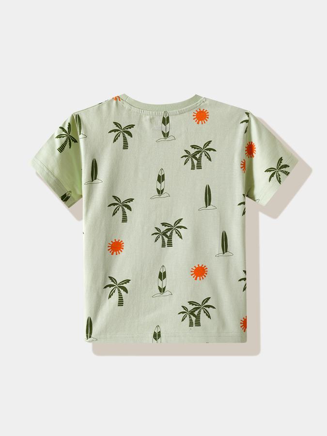 Boys Cotton Regular Fit Crew Neck Graphic T-shirt