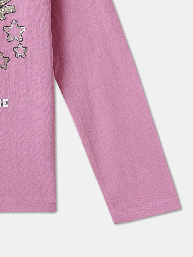 Girls Cotton Regular Fit Crew Neck Graphic T-shirt