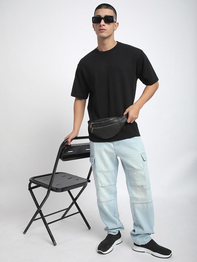 Men Polycotton Relaxed Fit Crew Neck Solid T-shirt