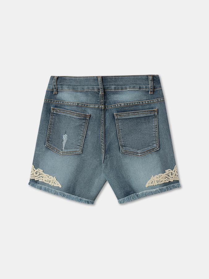 Girls Embroidered Regular Fit Shorts image number 1