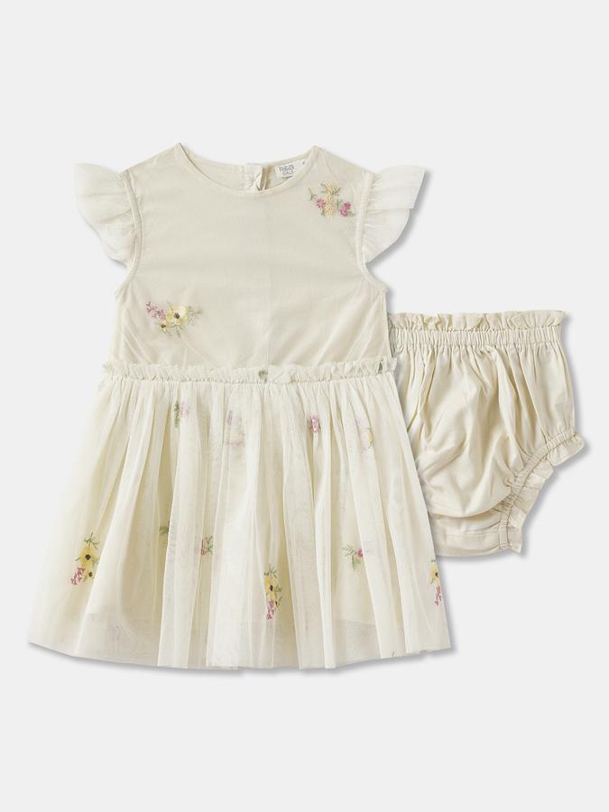 Girls Embroidered Short Sleeves Dress
