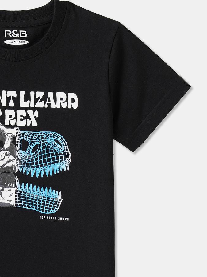 Boys Cotton Regular Fit Crew Neck Graphic T-shirt