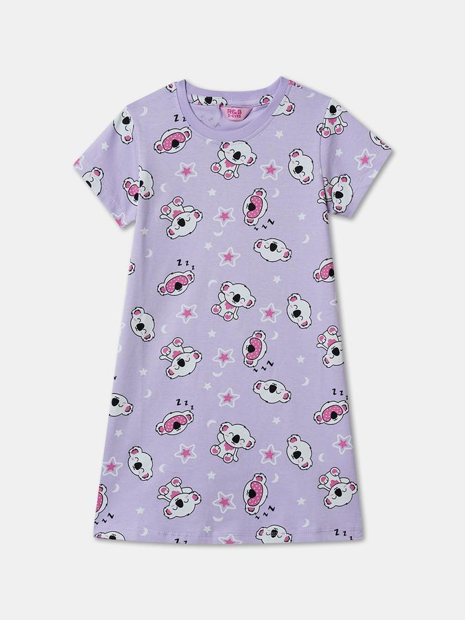 Girls Cotton Short Sleeve Graphic Nightdress