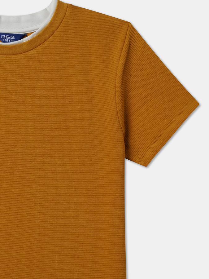 Boys Solid Pure Cotton Regular T Shirt image number 2