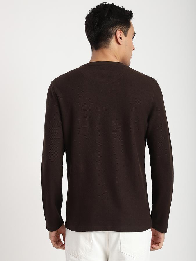 Men Cotton Regular Fit Henley Solid T-shirt
