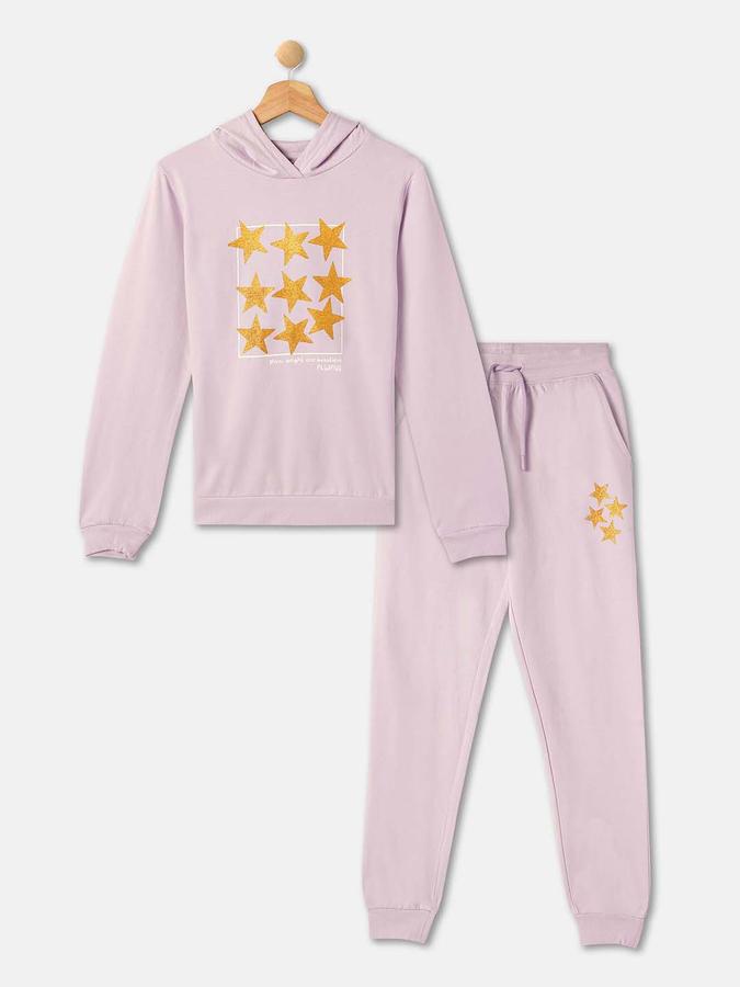 R&B Girls' Lilac Printed Co-ord Set
