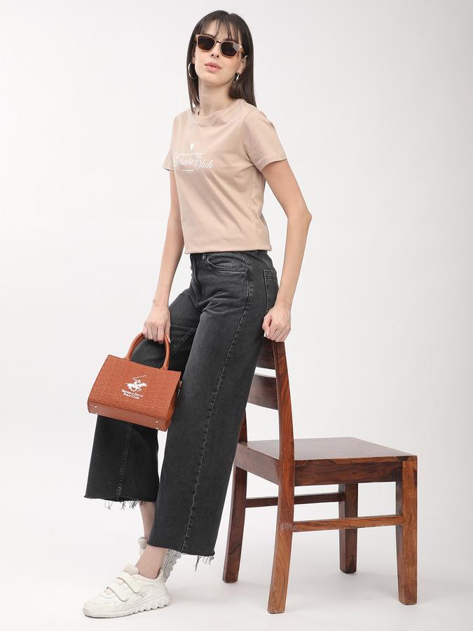 Women Cotton Relaxed Fit Crew Neck Graphic T-shirt