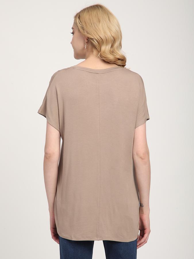 Women Viscose Relaxed Fit Round Neck Graphic T-shirt