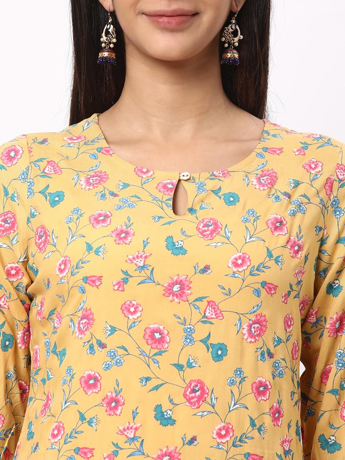 Women Floral Print Straight Kurta image number 3