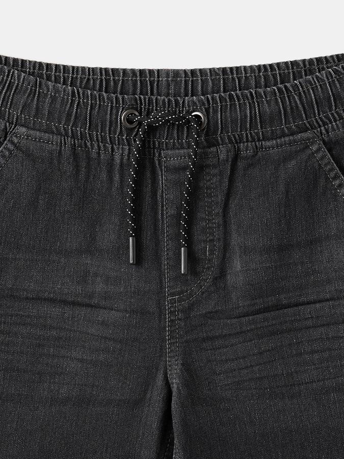 Boys Denim Relaxed Fit Elastic Waist Drawstring Shorts