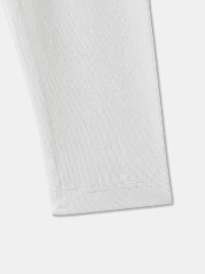 Girls Cotton Blend Fitted Elastic Waist Solid Leggings