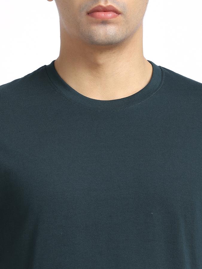 Men Cotton Regular Fit Crew Neck Solid T-shirt