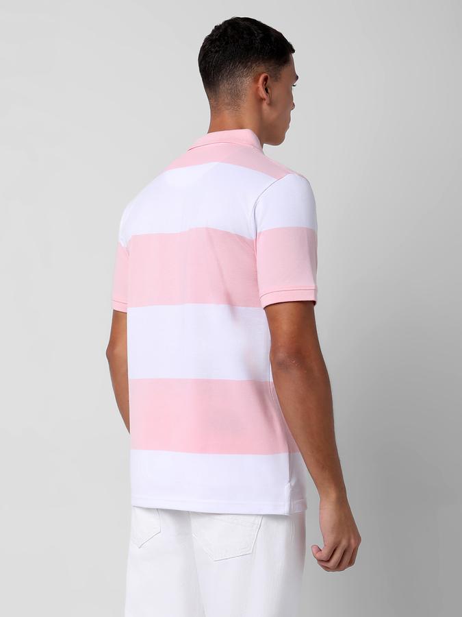 Men Colourblock Regular Fit Polo T-Shirt image number 3