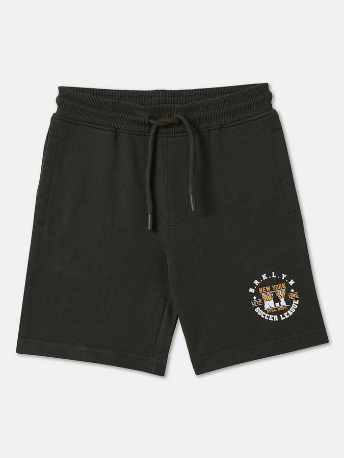 R&B Boys' Olive Printed Shorts