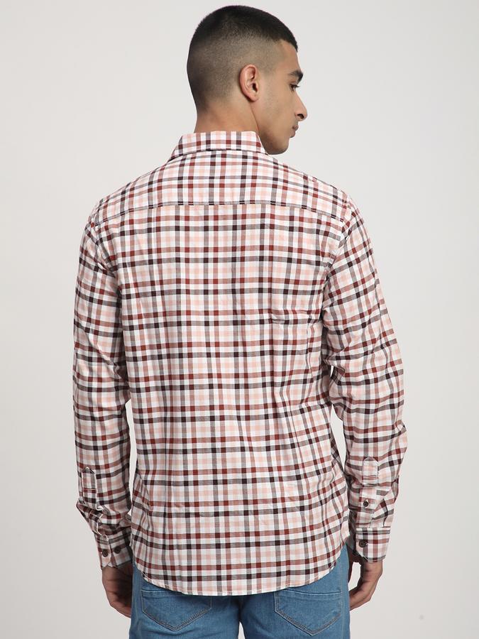 R&B Men's Brown Checked Shirt