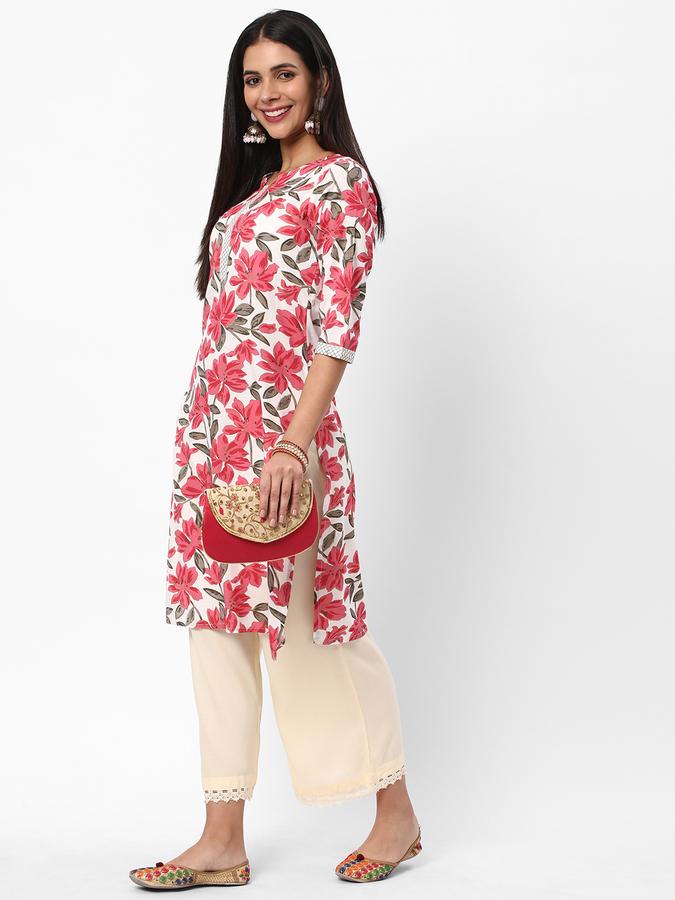 Women Floral Print Straight Kurta image number 1