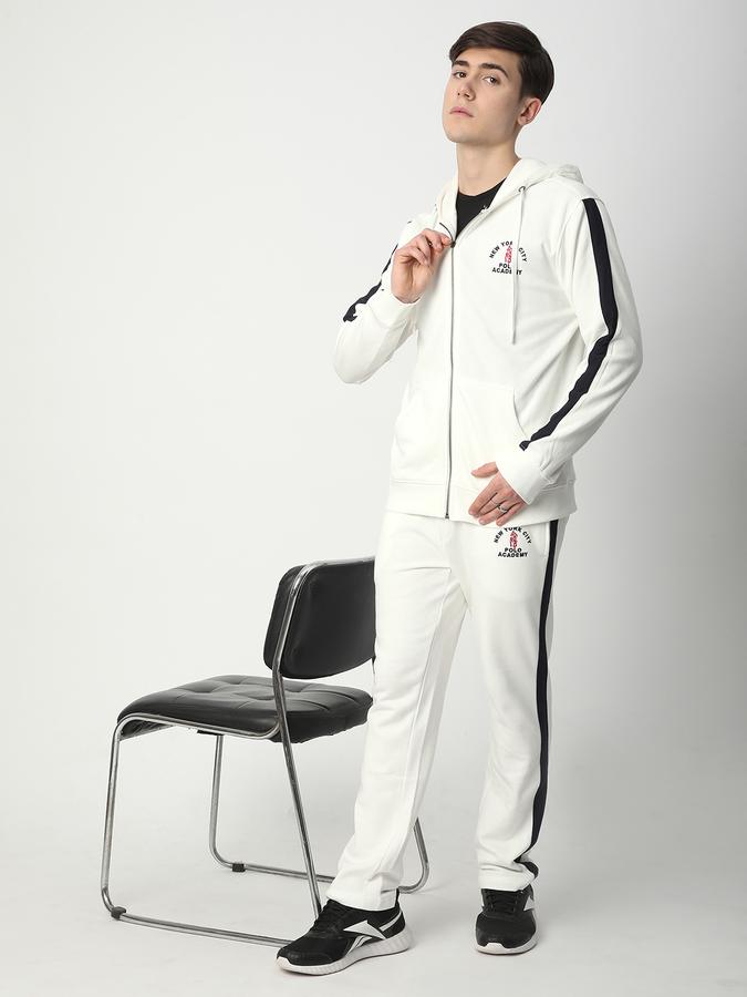 Men Fleece Regular Fit Hooded Zip-Up Sweatshirt