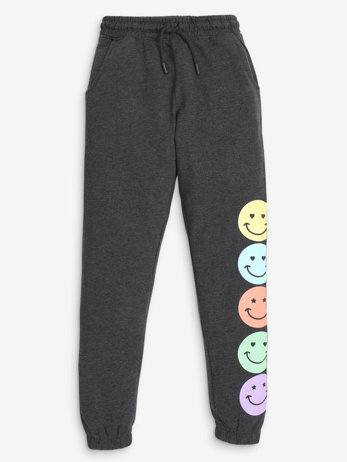 Girls Graphic Print Slim Fit Track Pants