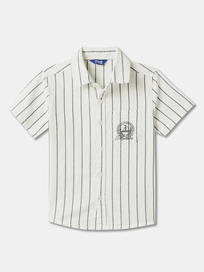 Boys Striped Shirt with Shorts Fashion Set