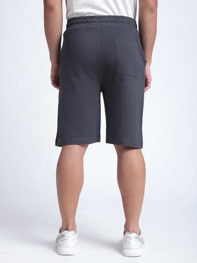 Men Cotton Regular Fit Elastic Waist Solid Shorts