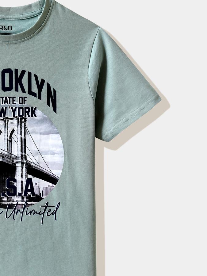 Boys Cotton Regular Fit Crew Neck Graphic T-shirt