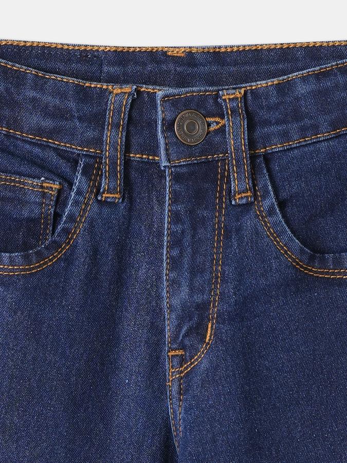 Boys Cotton Blend Regular Fit Zip Fly Clean Look Jeans