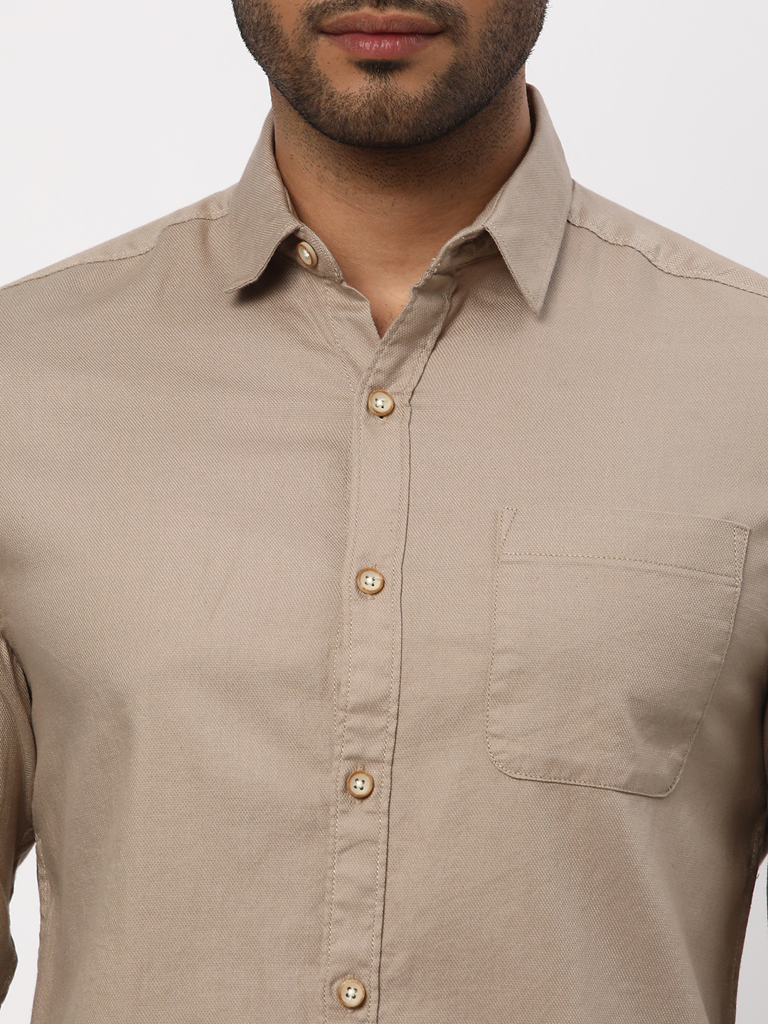 Spread-Collar Shirt with Full Sleeves image number 3