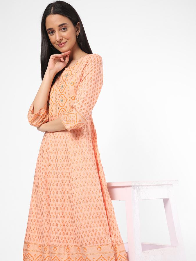 R&B Women Peach Ethnic Dress image number 0