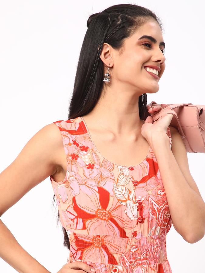 Women Rayon Regular Fit Shirt Collar Printed Kurta