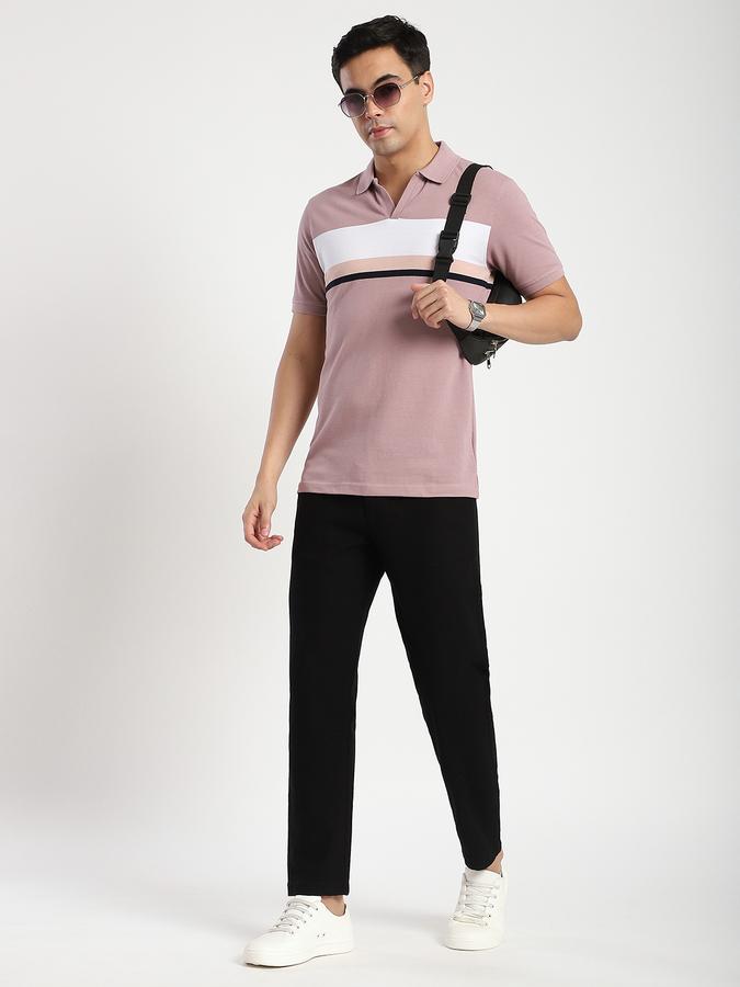 Men Cotton Blend Regular Fit Flat Front Solid Trousers