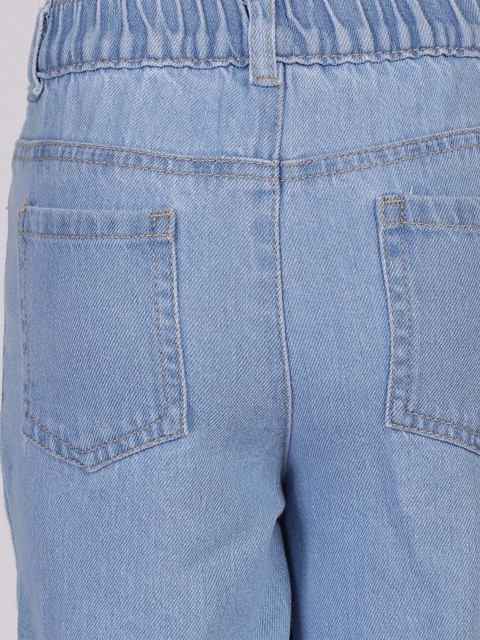 R&B Girls Blue Regular Fit Solid Mid-Rise Cotton Jeans